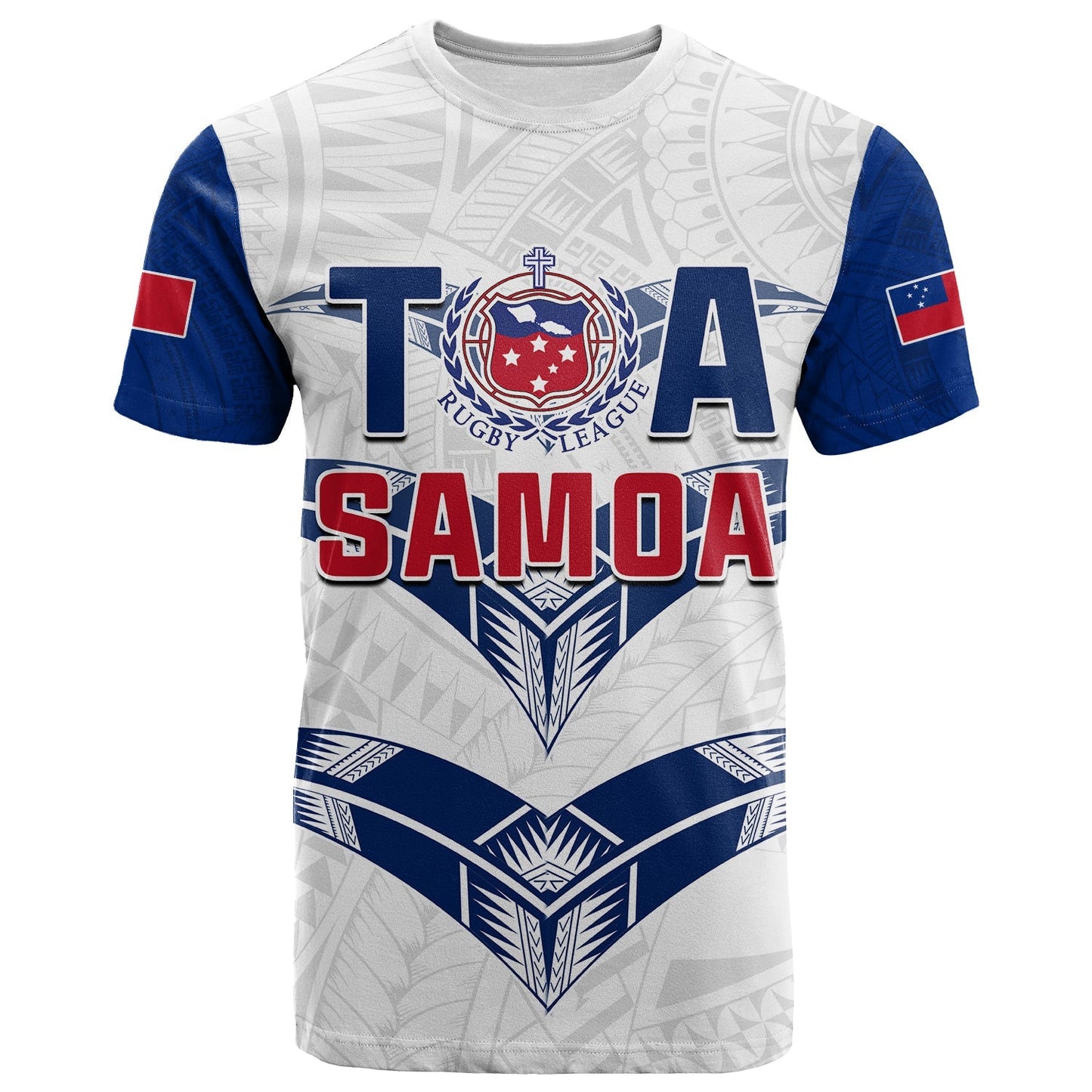 Custom Personalise Text And Number Toa Samoa Rugby T Shirt Siamupini Proud White
