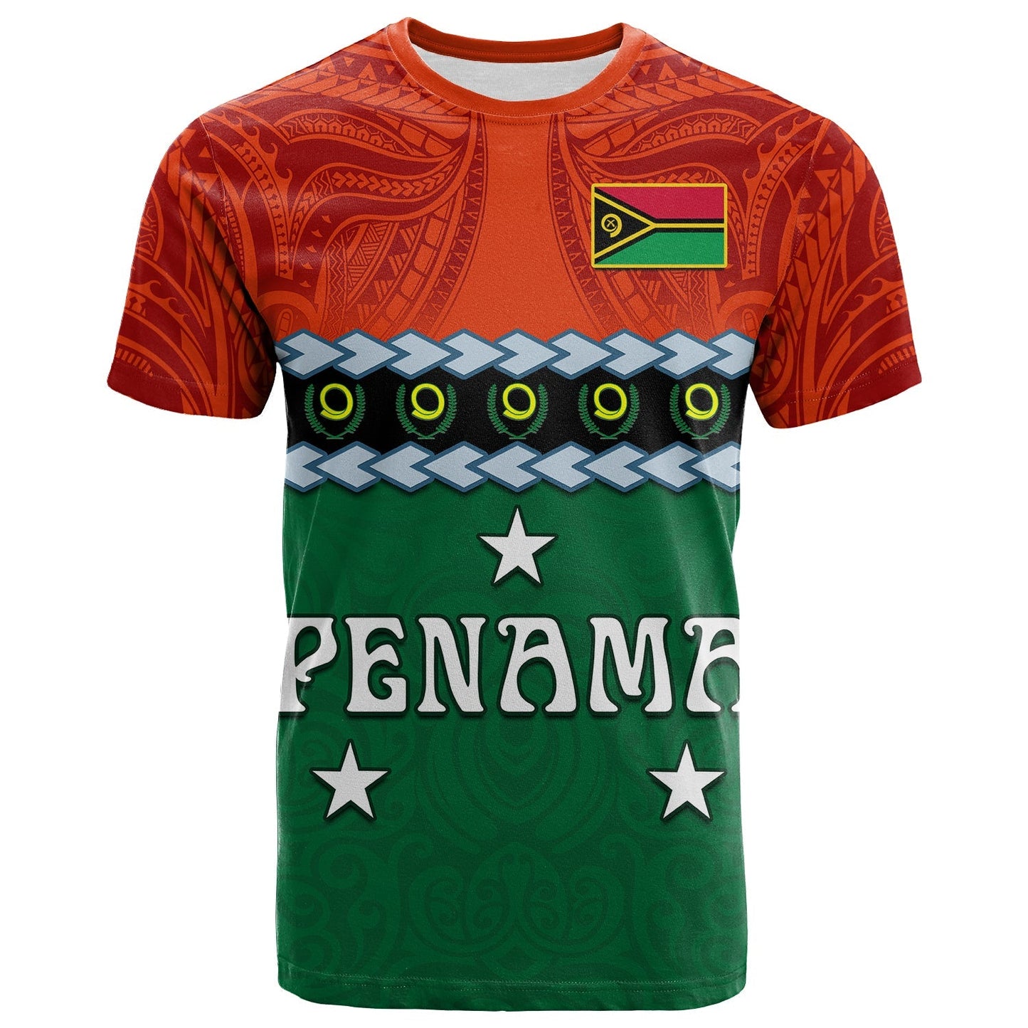 Penama Province T Shirt Vanuatu Pig Tusk Polynesian Flag Style