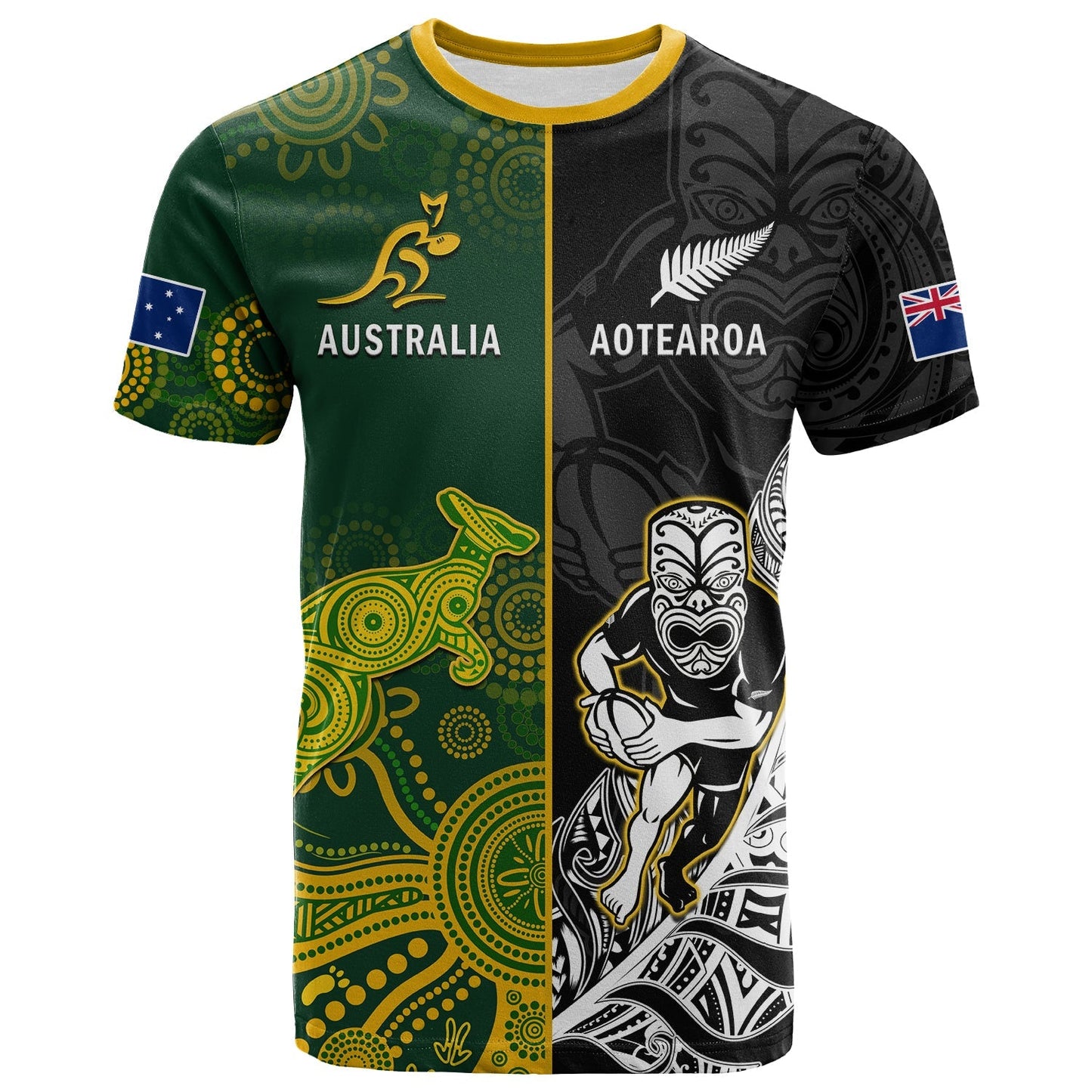 Australia Rugby Mix Aotearoa Rugby T Shirt Wallabies All Black Special Version