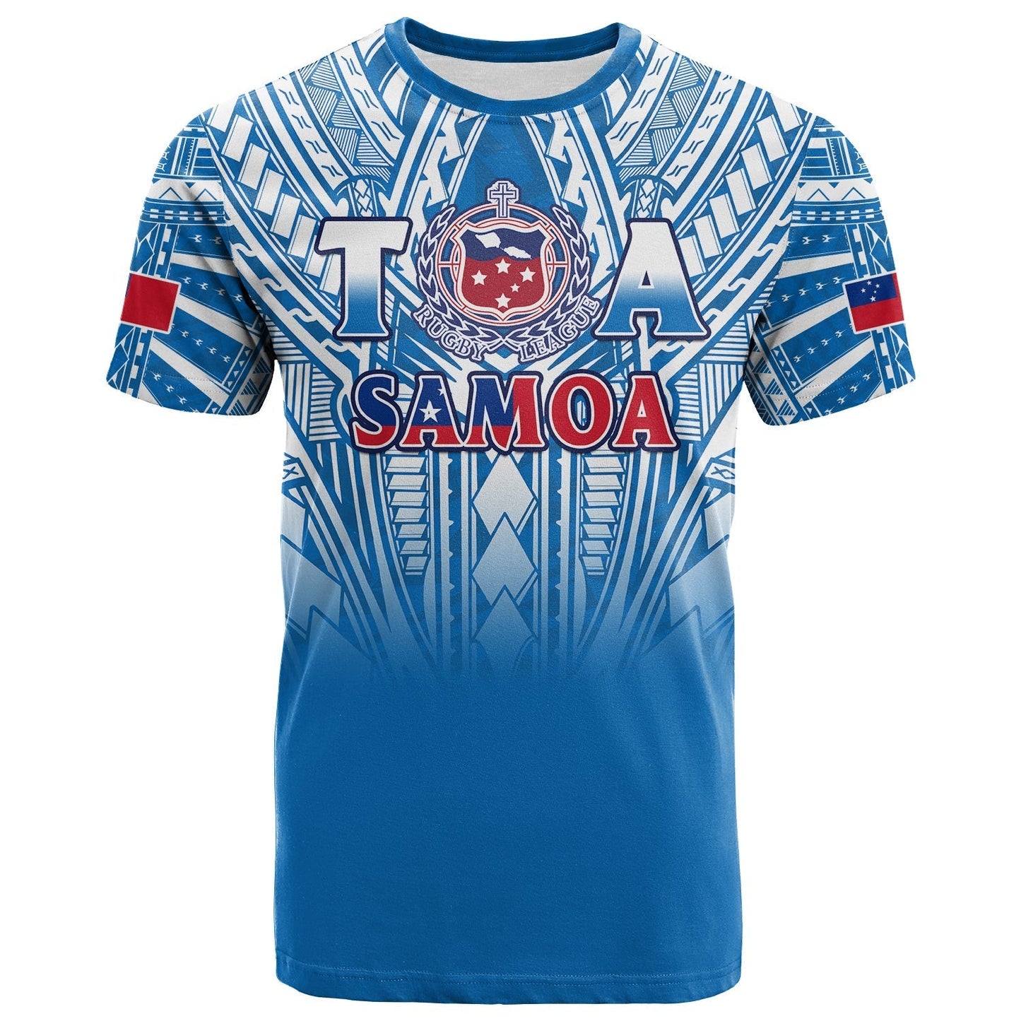Kuini Ah Dar Samoa Rugby T Shirt Toa Samoa Polynesian Pacific Blue Version