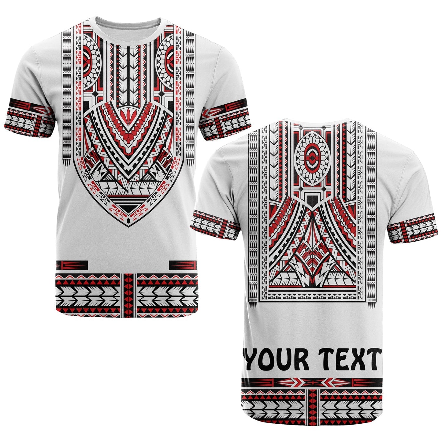 (Custom Personalised) Polynesian T Shirt Dashiki With Polynesian Tattoo Royal Version