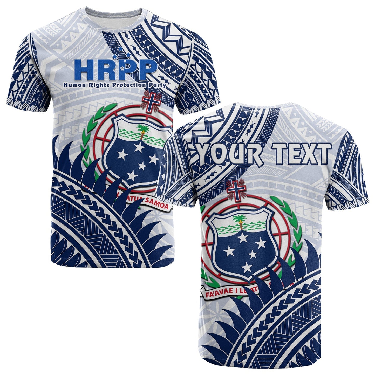 Custom Personalised Hrpp Samoa T Shirt Samoan Coat Of Arms Polynesian Pattern