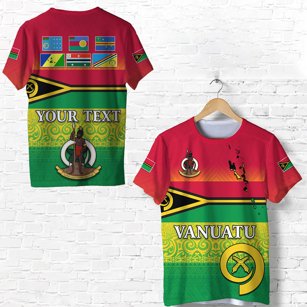 (Custom Personalised) Vanuatu Color T Shirt Six Provinces and Map