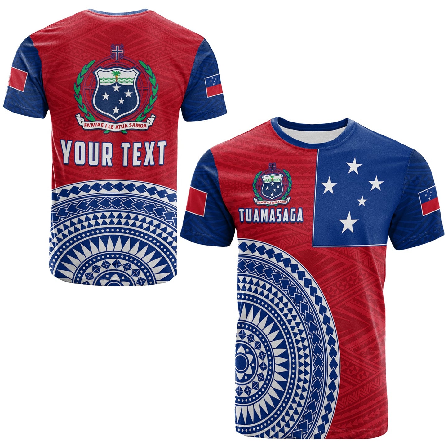 Custom Personalised Tuamasaga Samoa T Shirt Polynesian Pattern