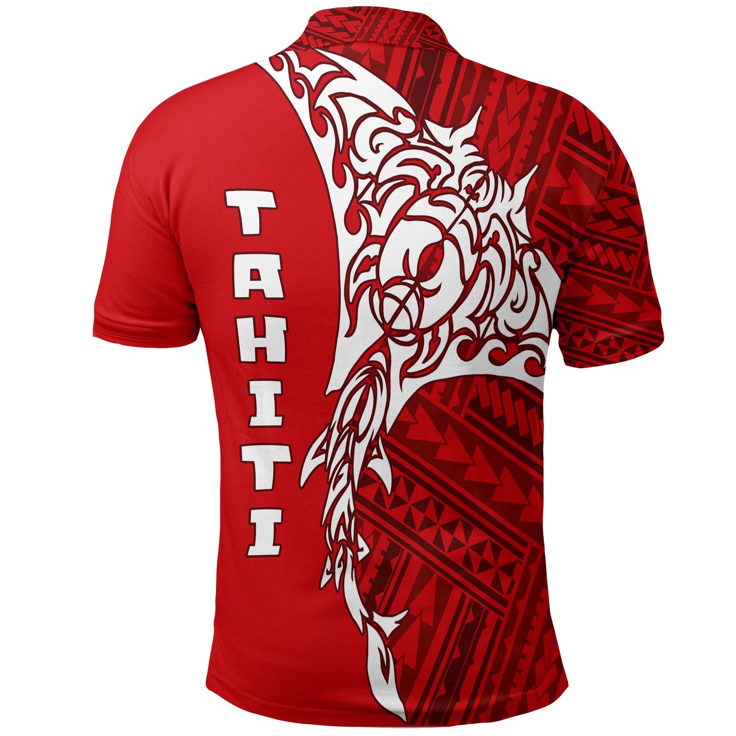 Tahiti French Polynesian Manta Spirit Guardian Tribal Pattern Polo Shirt