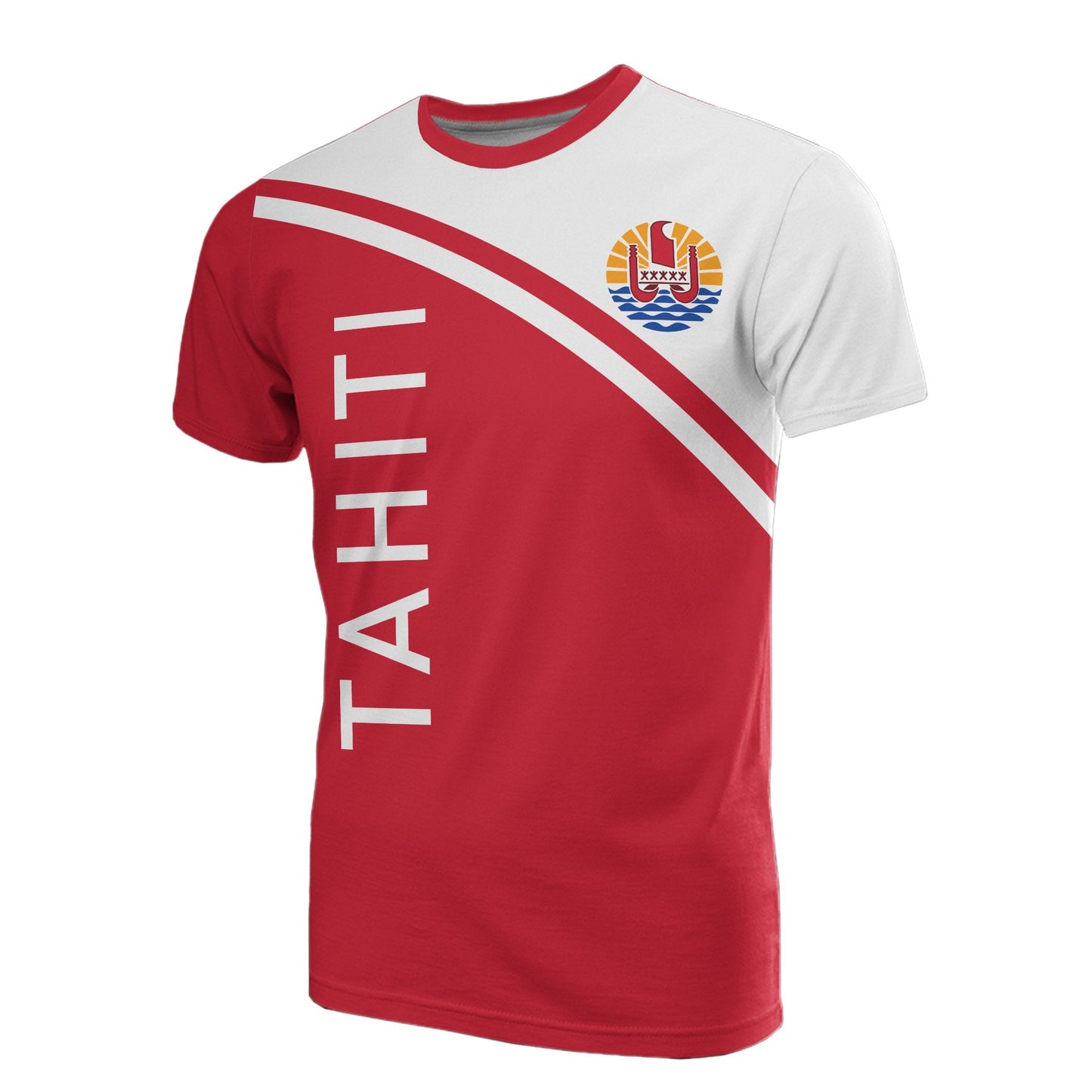 Tahiti T - Shirt - Tahiti Flag Curve Version
