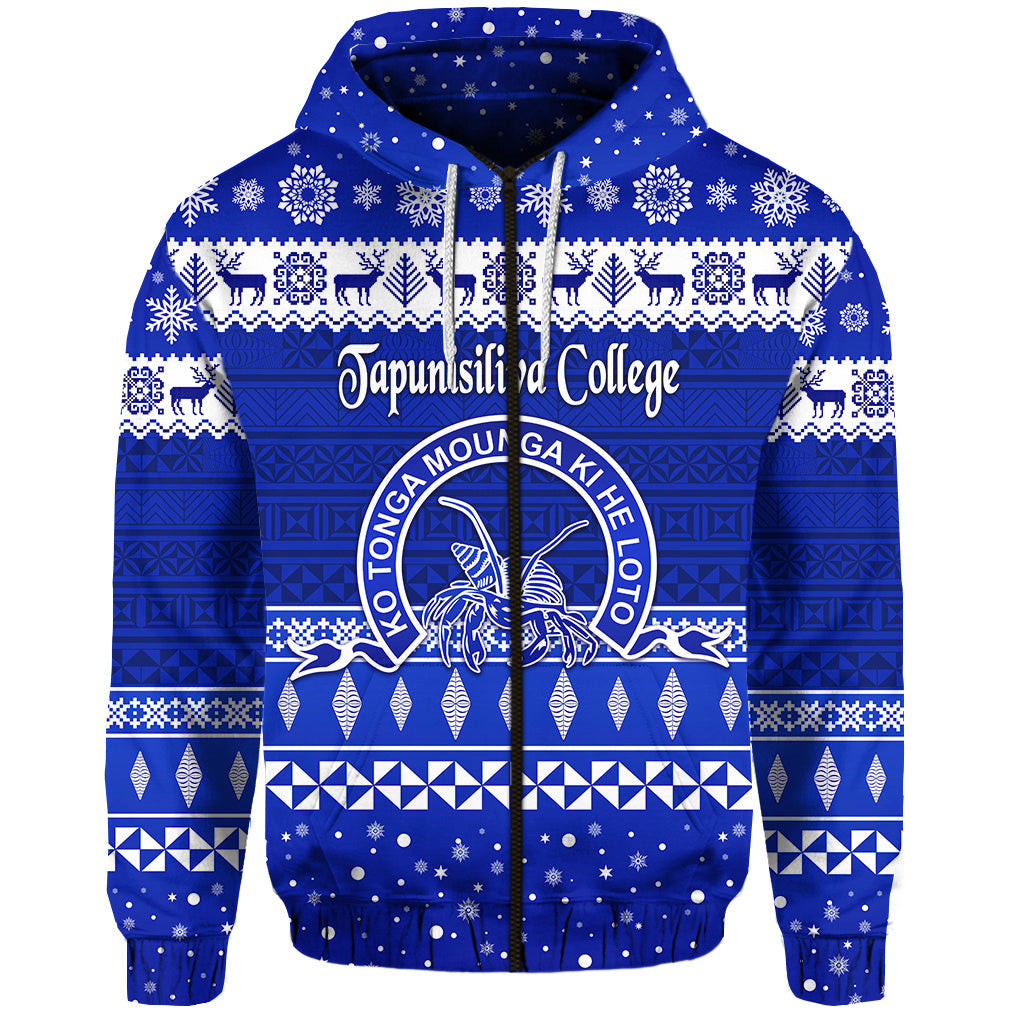 Tapunisiliva College Christmas Zip Hoodie Simple Style