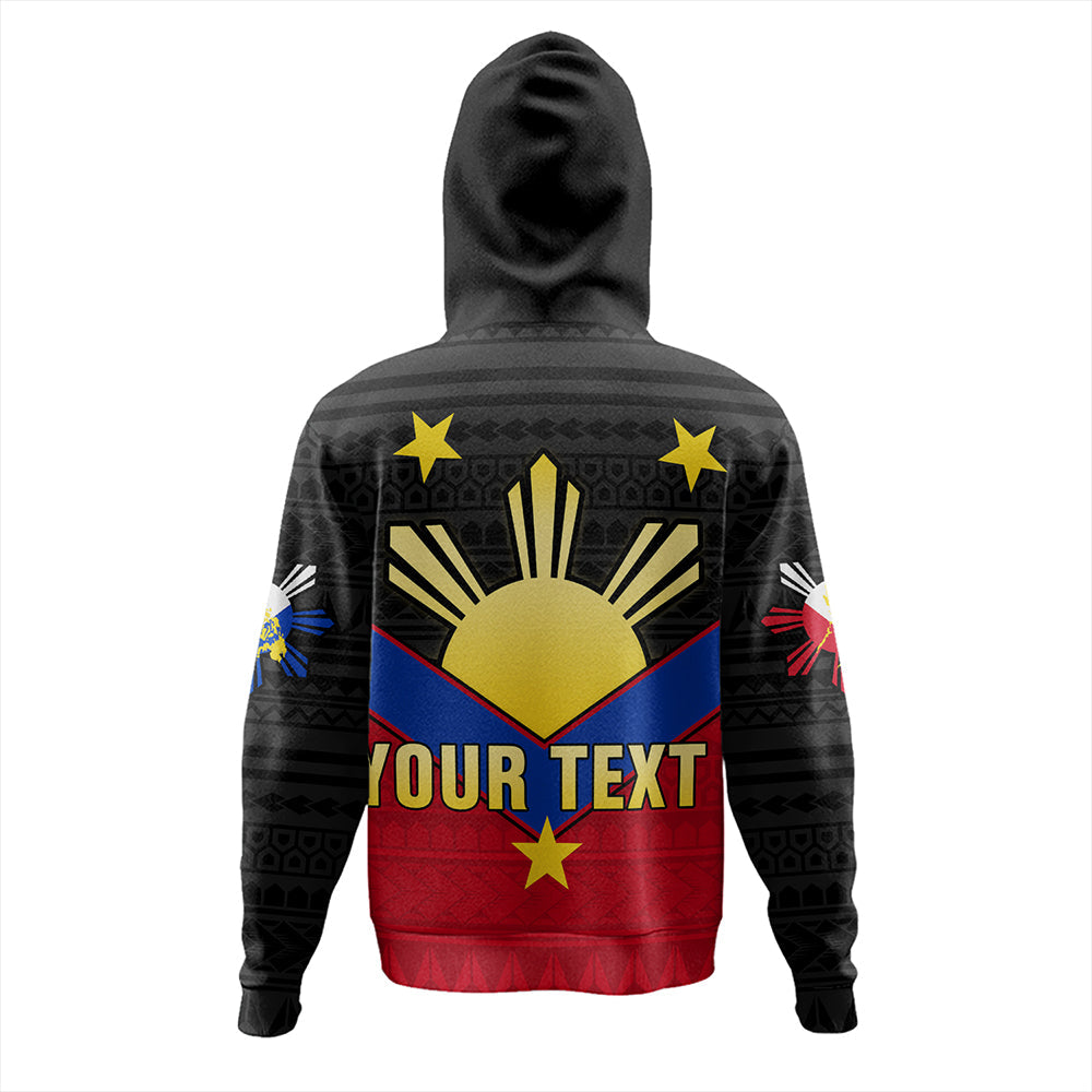 Philippines Hoodie Custom - Philippines Sun Star Sport Style Polynesian Zip Hoodie