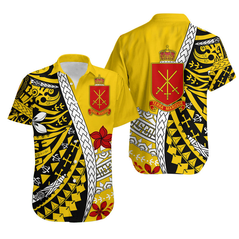 Tonga Terra Marique Hawaiian Shirt Gold Polynesian Minimalist Style