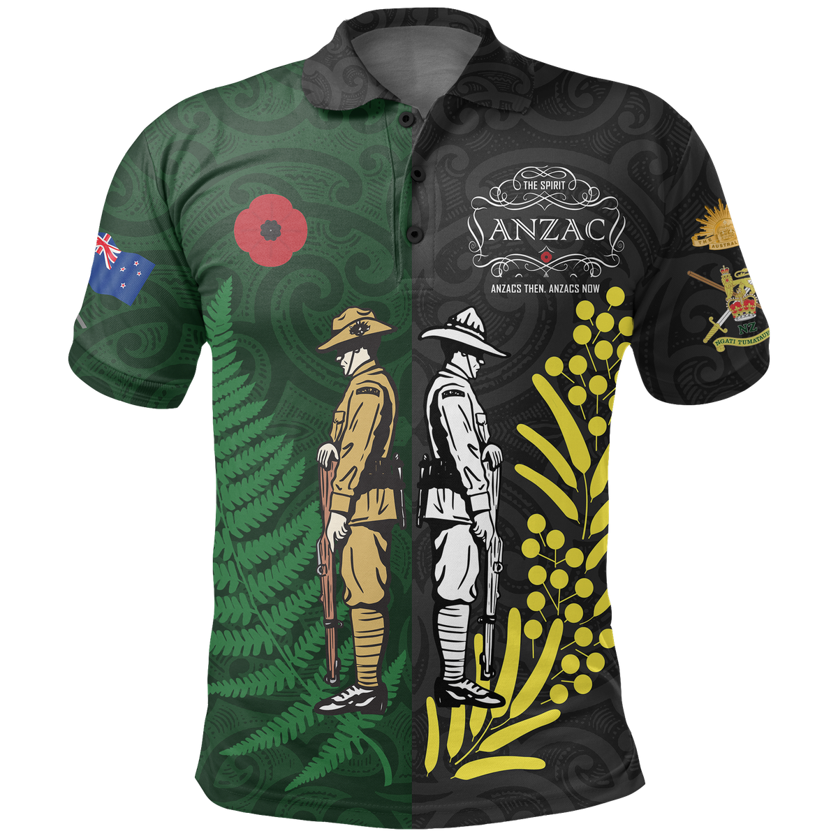 New Zealand Maori Anzac Spirit Polo Shirt Lest We Forget