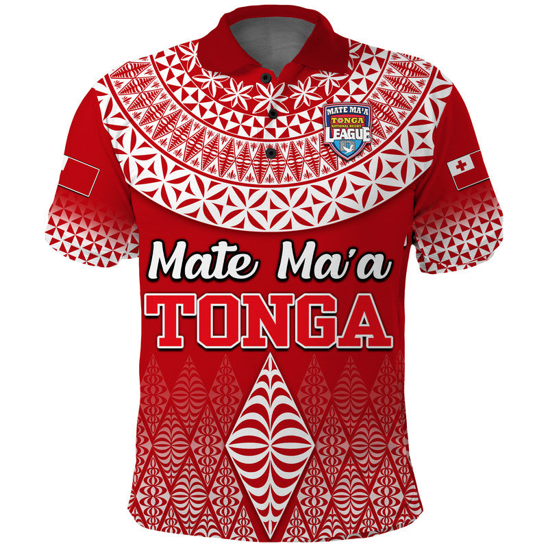 Mate Ma'a Tonga Rugby Polo Shirt Tongan Kupesi Ngatu Style