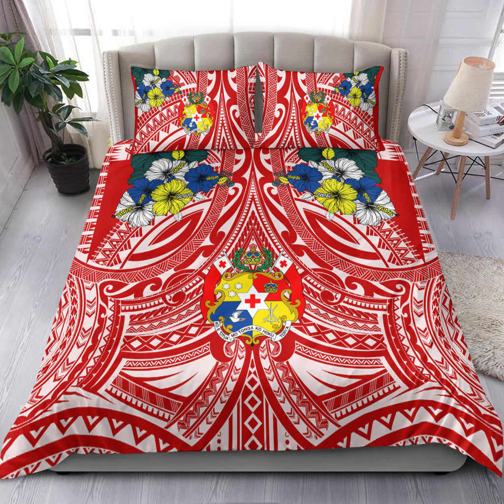 Tonga Bedding Set Polynesian Pattern Red Color