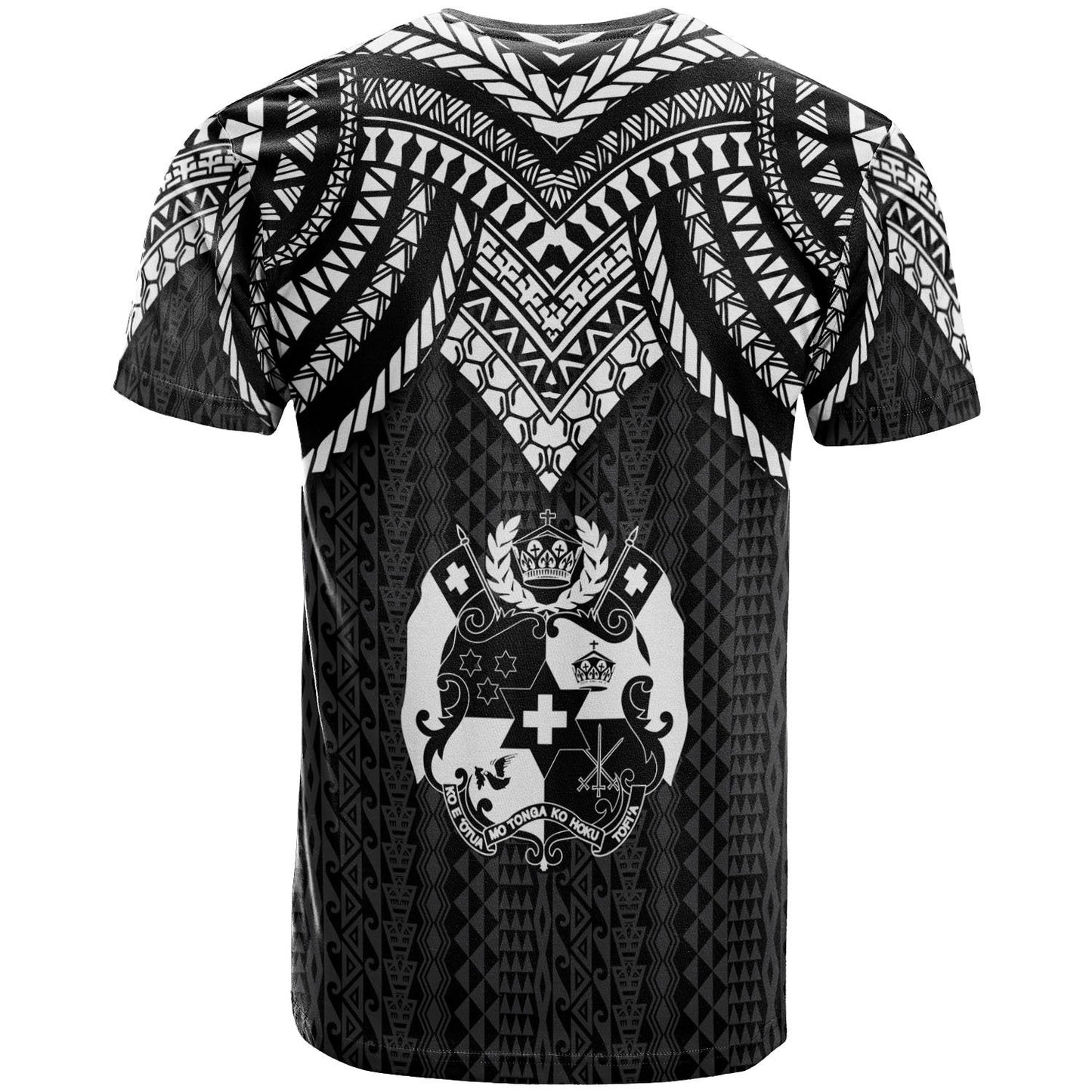 Tonga Custom Personalised T - Shirt - Polynesian Armor Style Black