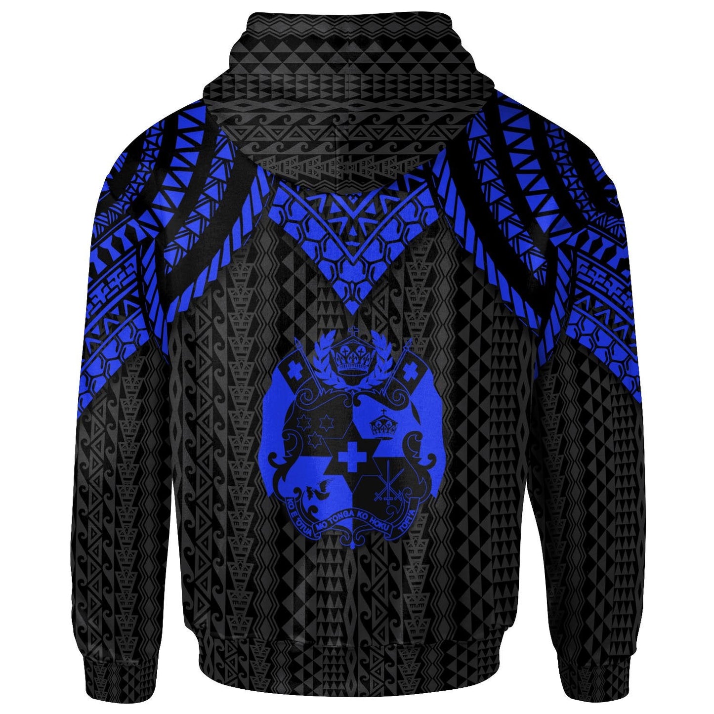 Tonga Hoodie Polynesian Armor Style Blue