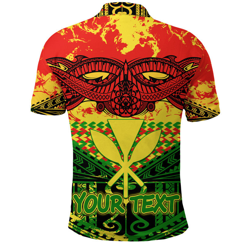 Custom Personalised Hawaiian Tribal Kanaka Maoli Polo Shirt Reggae Polynesian Version