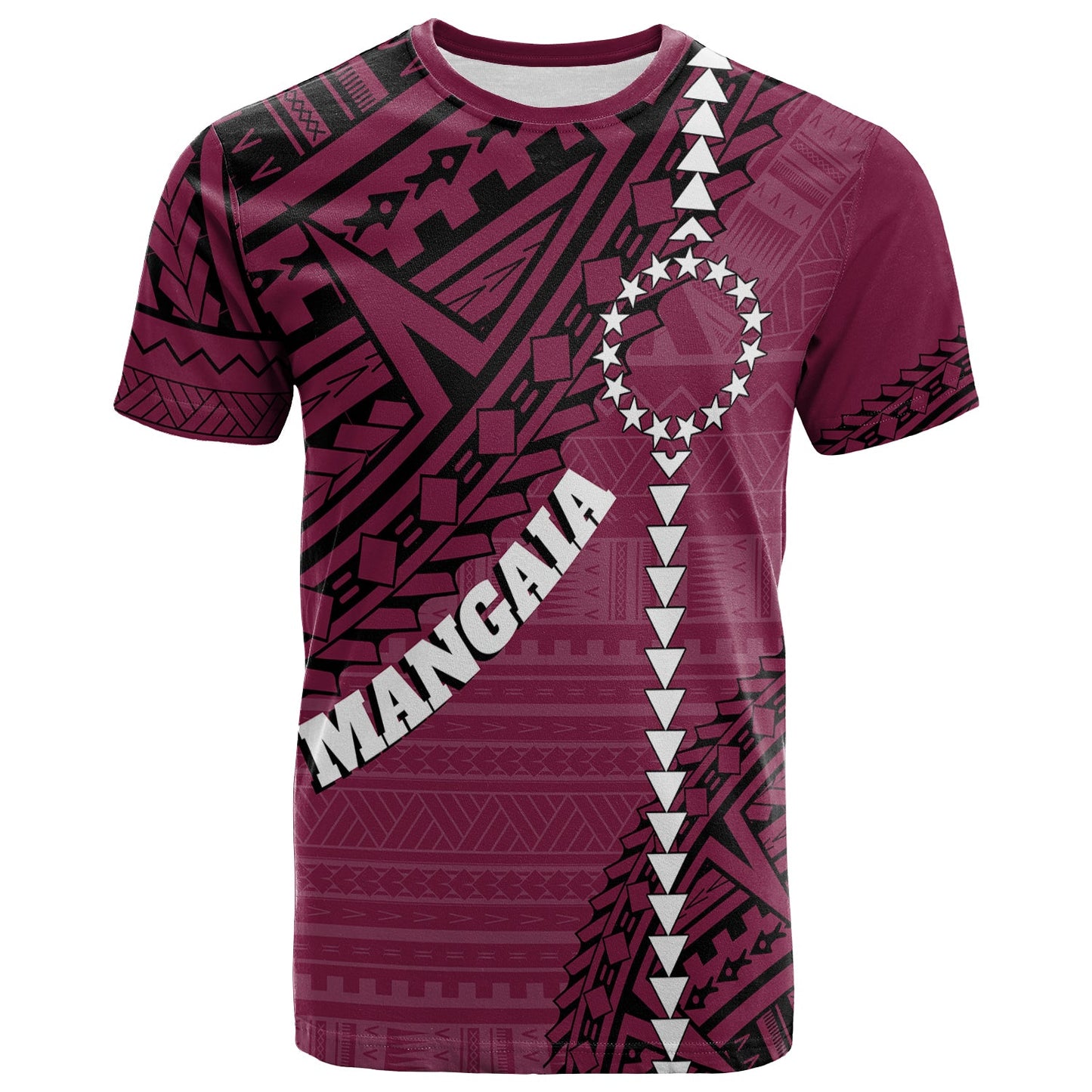 Cook Islands Tribal T Shirt Island Map Mangaia Island