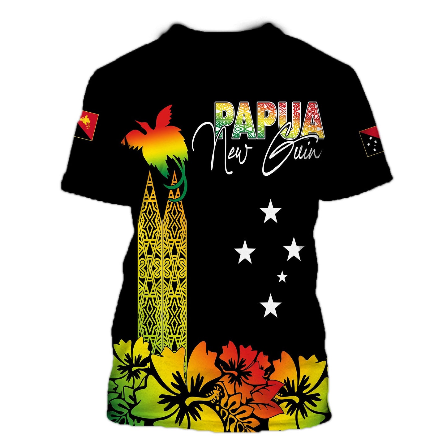 Png Hibiscus Tribal Pattern T Shirt Motuan Reggae Color