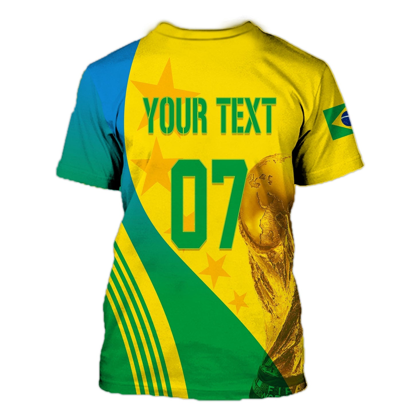 Personalised Brazil T Shirt World Cup 2022 Pentacampe o