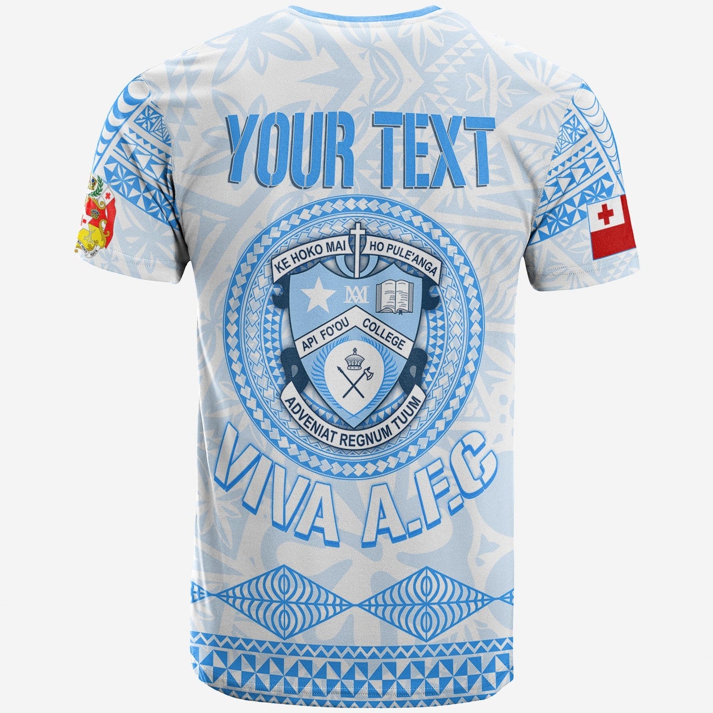 Personalised Tonga Apifo'Ou College T Shirt Viva Afc - White