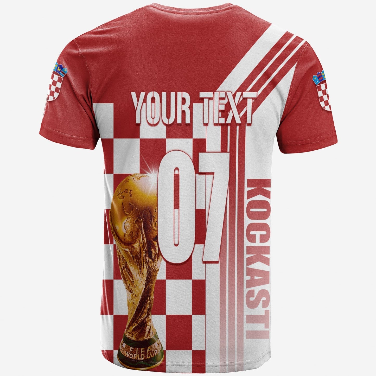 Personalised Croatia World Cup 2022 T Shirt Kockasti