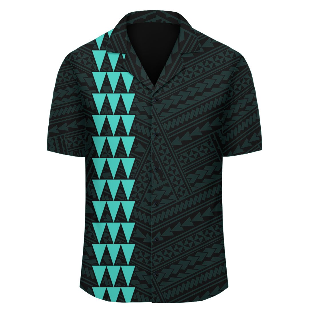 Kakau Polynesian Turtle Map Hawaii Shirt - Turquoise