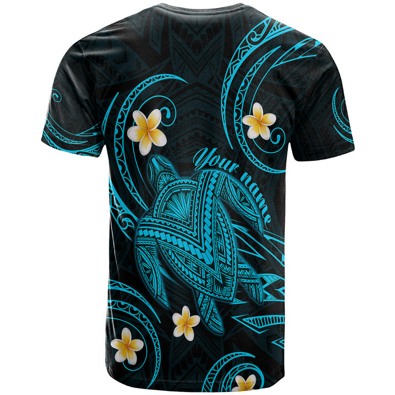 (Custom Personalised) Hawaii T Shirt Hawaiian Turtle Plumeria Mixed Polynesian Turquoise Style