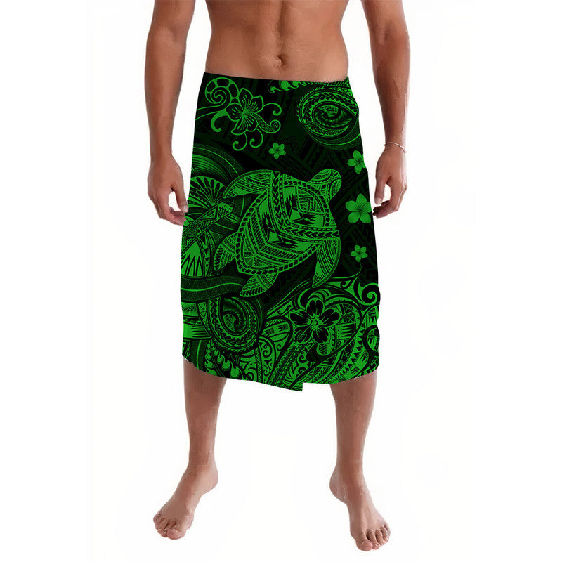 Hawaii Turtle Polynesian Lavalava Plumeria Flower Unique Style - Green