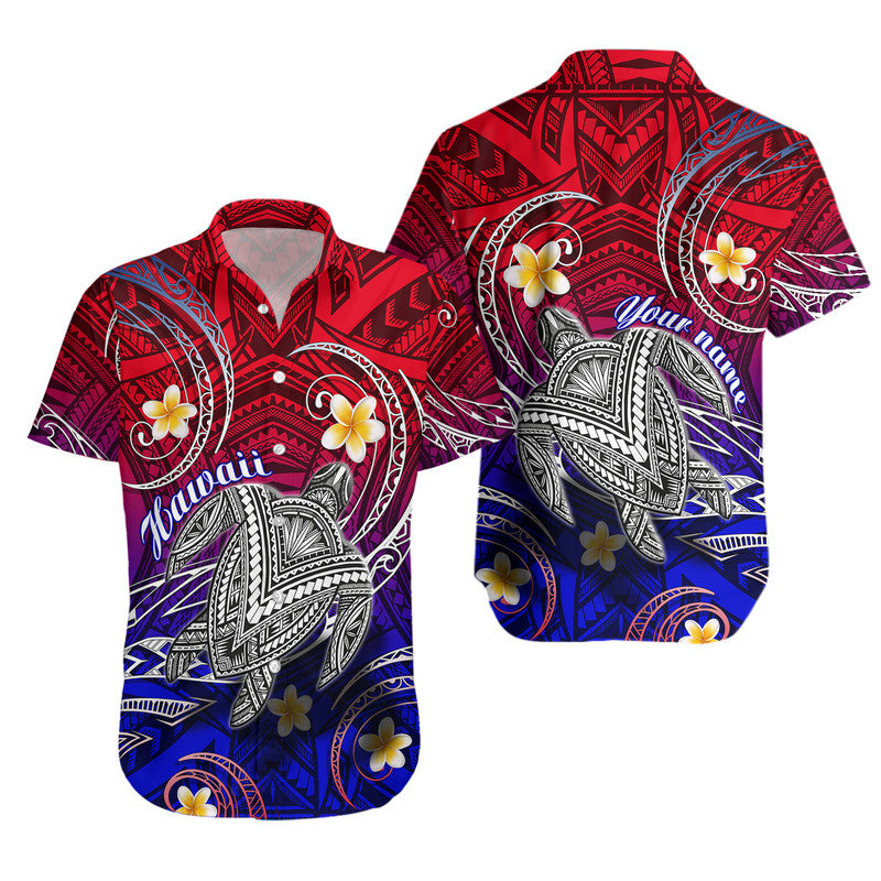 Custom Personalised Hawaii Hawaiian Shirt Hawaiian Turtle Plumeria Mixed Polynesian Style