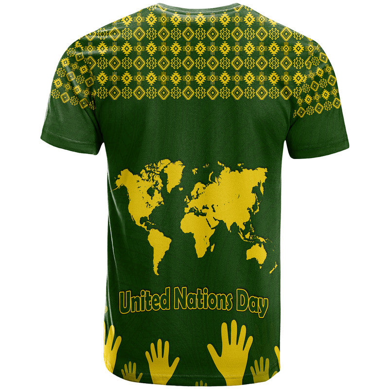 Federated States Of Micronesia United Nations Day T Shirt Green Simple World Map Version