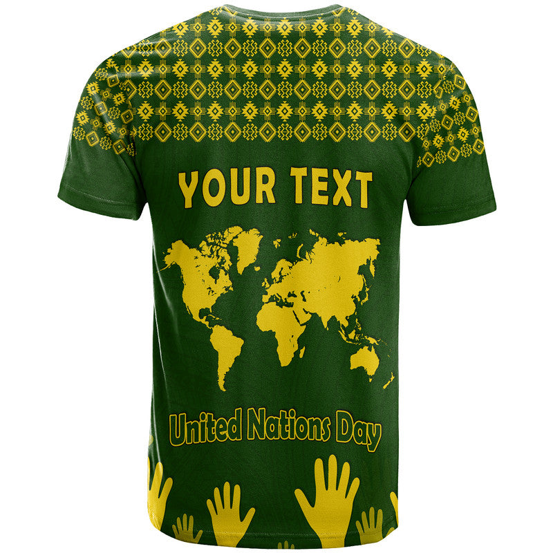 (Custom Personalised) Federated States of Micronesia United Nations Day T Shirt Green Simple World Map Version