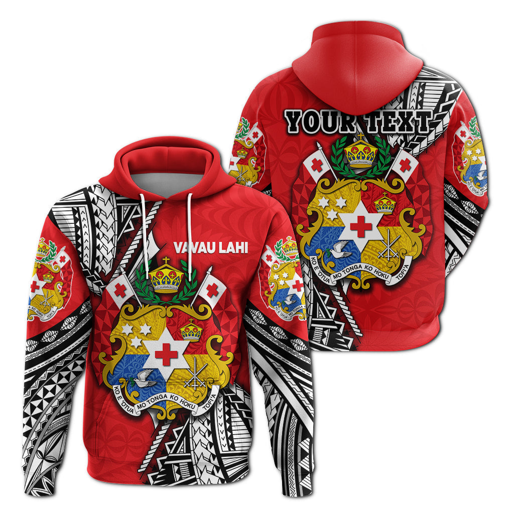 Custom Text VAVAU LAHI Tonga Rugby Hoodie Polynesian Style Pinwheel Custom Back