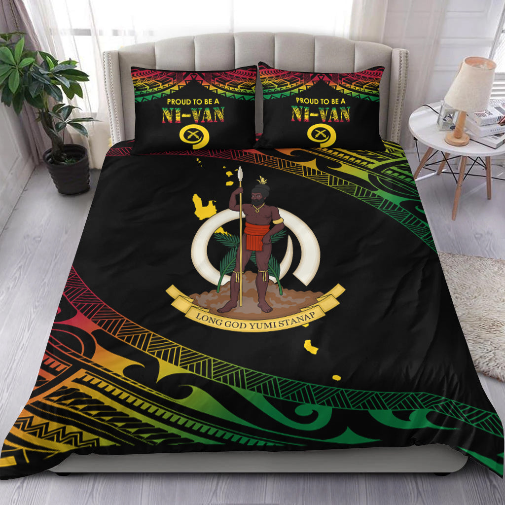 Vanuatu Proud To Be A Ni Van Polynesian Pattern Bedding Set