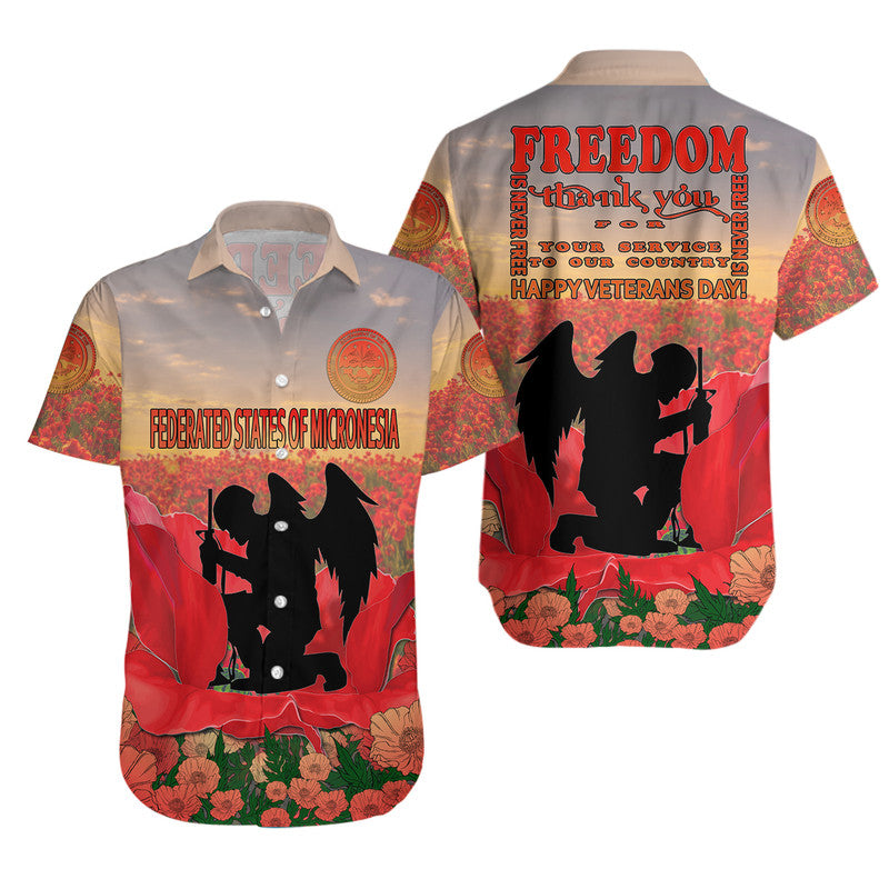 Federated States of Micronesia Veterans Day Hawaiian Shirt Angel Wing