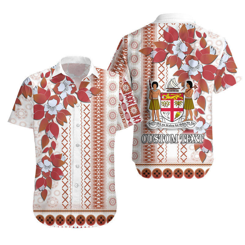 Custom Personalised Fiji Hawaiian Shirt Tagimoucia Mixed White Tapa Style