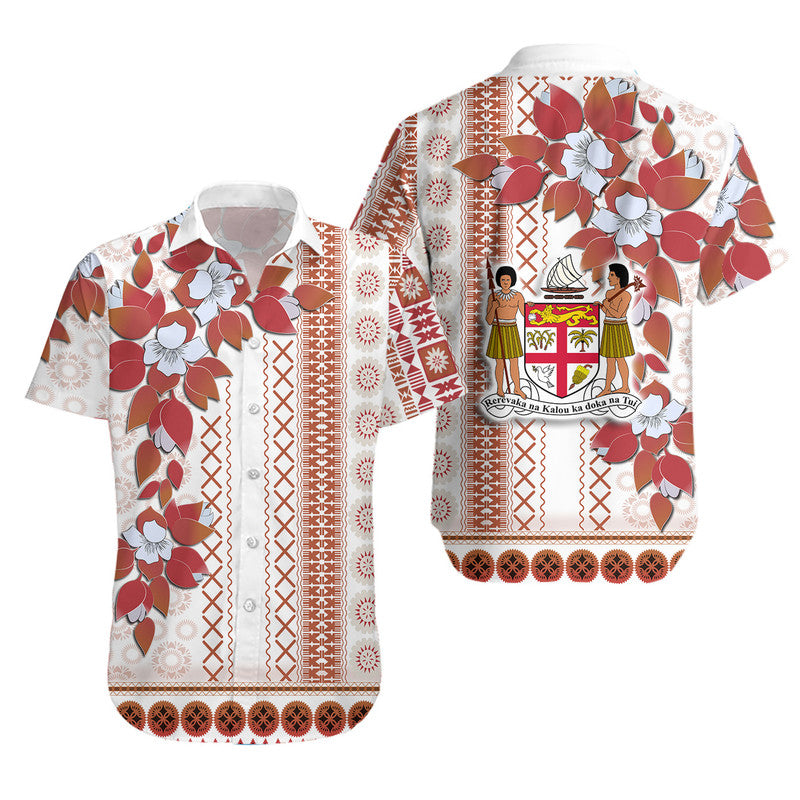 Fiji Hawaiian Shirt Tagimoucia Mixed White Tapa Style