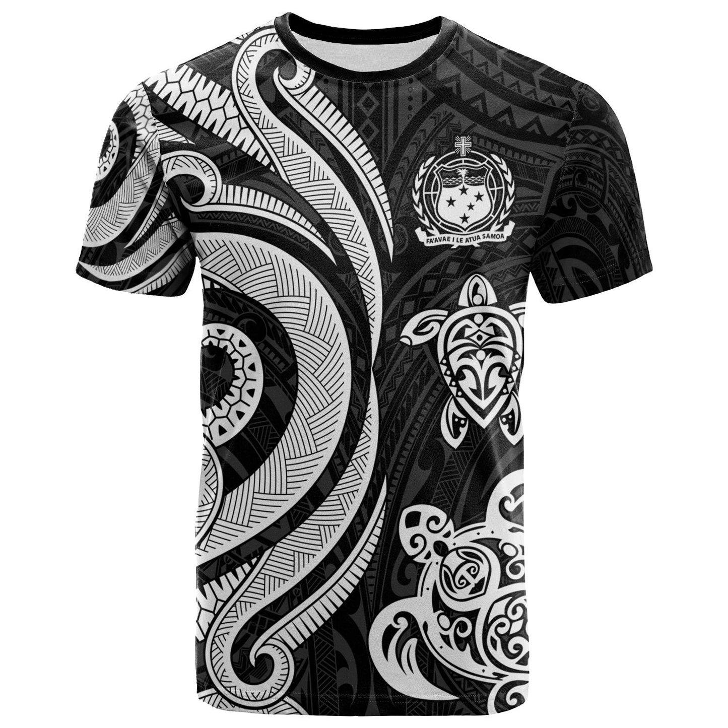 Samoa Polynesian T-Shirt - White Tentacle Turtle