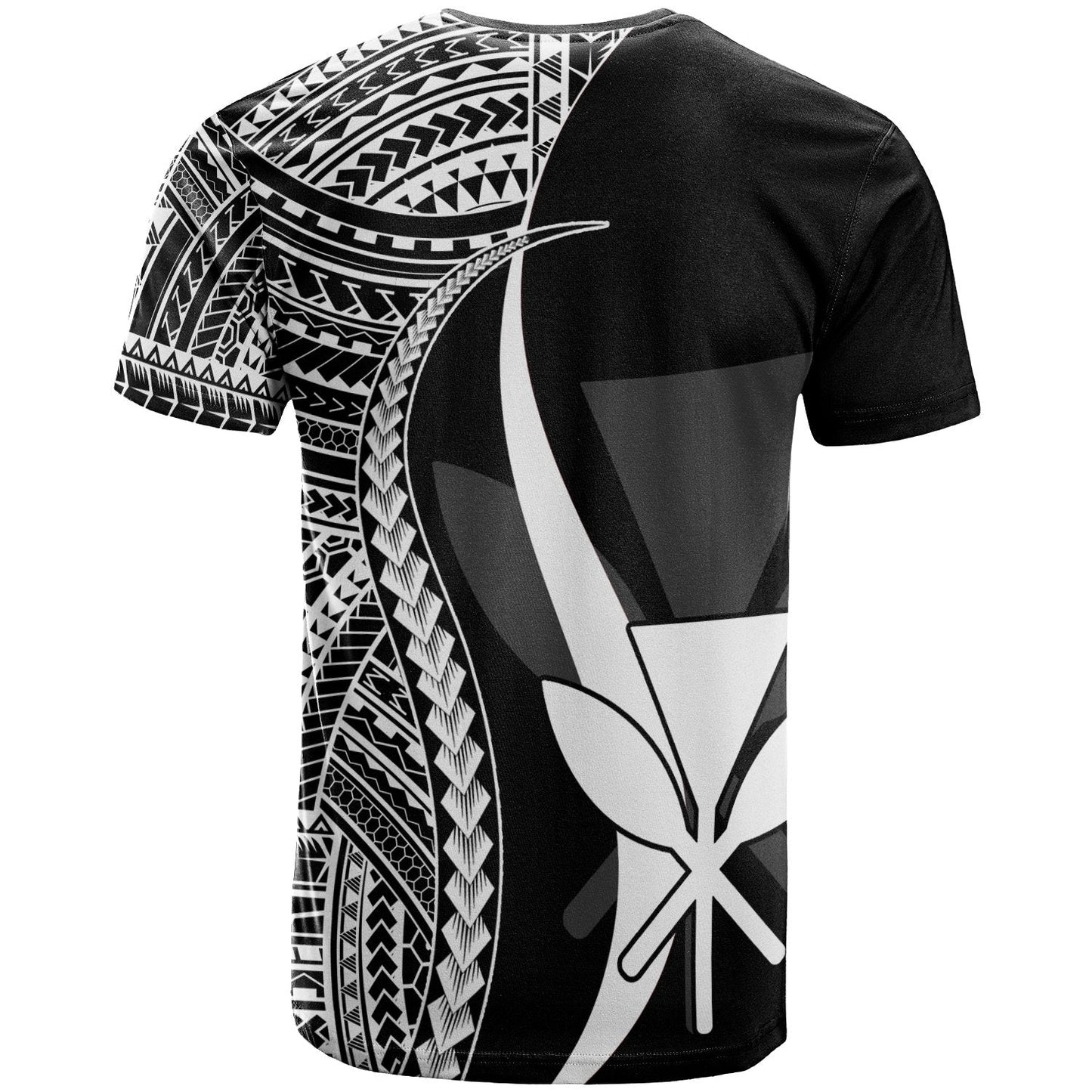 Hawaii Custom Personalised T - Shirt Kanaka Maoli White - Polynesian Tentacle Tribal Pattern