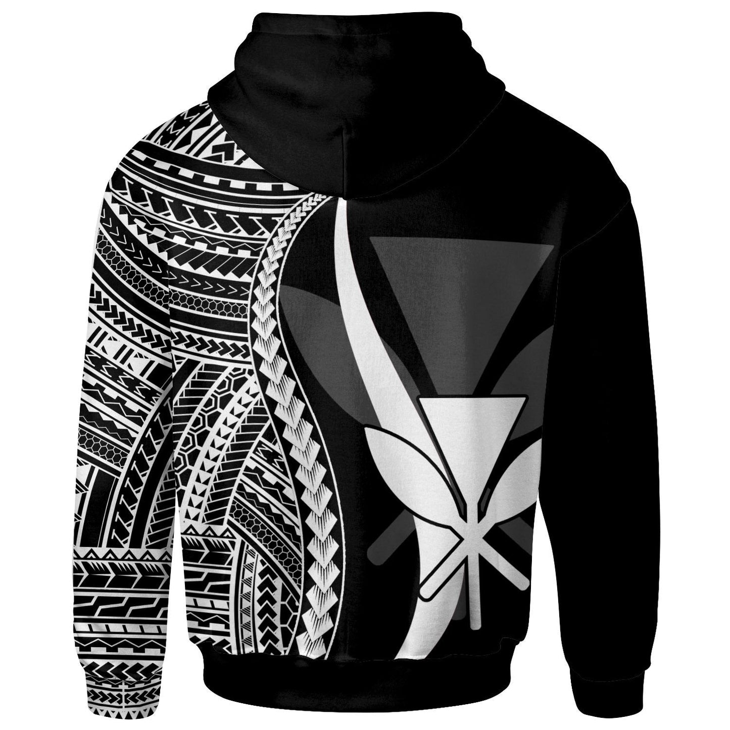 Hawaii Hoodie White Tentacle Tribal Pattern
