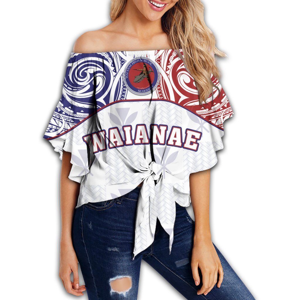 Hawaii - Kanaka Waianae High School Off Shoulder Waist Wrap Top Demodern Style AH