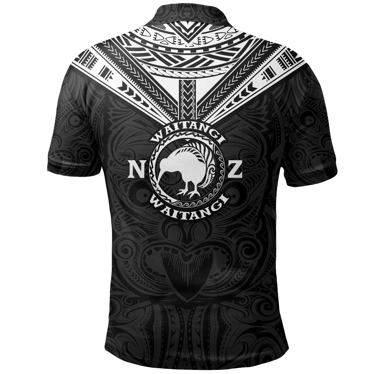 New Zealand Maori Polo Shirt Waitangi Day - Black