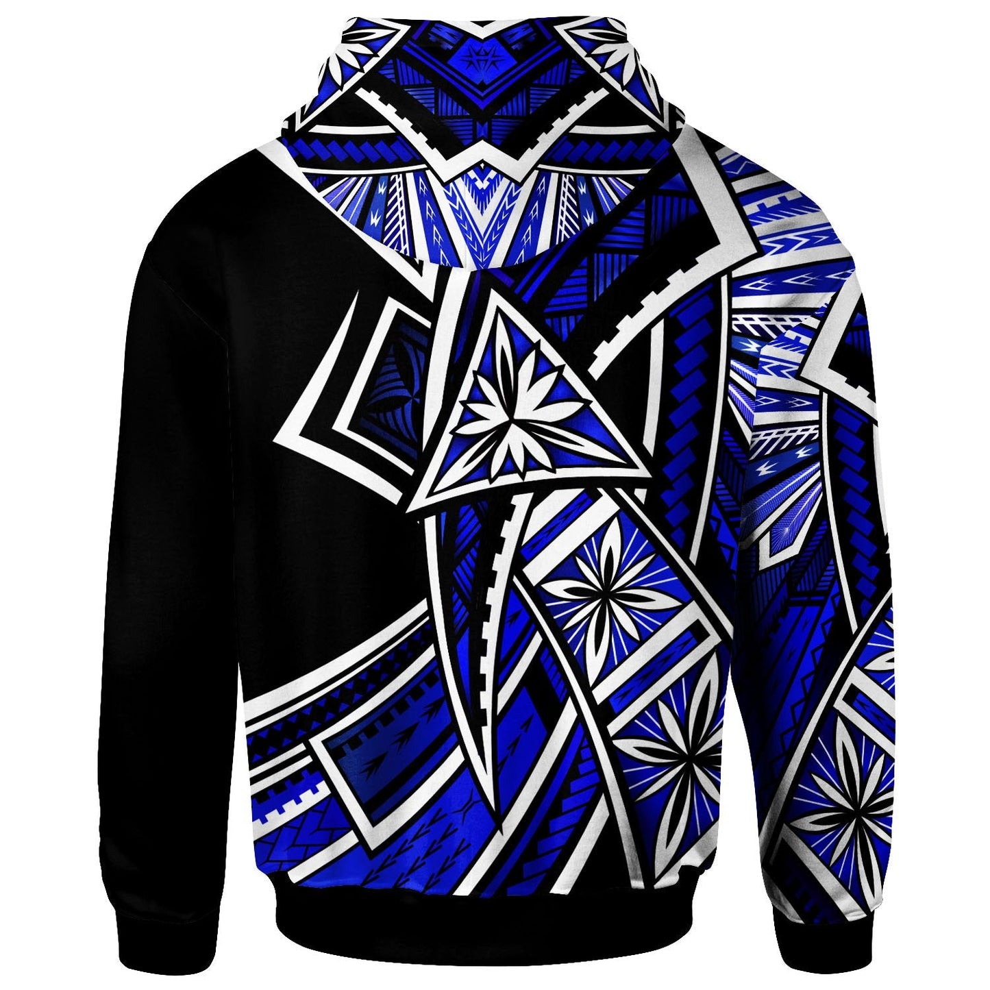 Northern Mariana Islands Hoodie Tribal Flower Special Pattern Blue Color