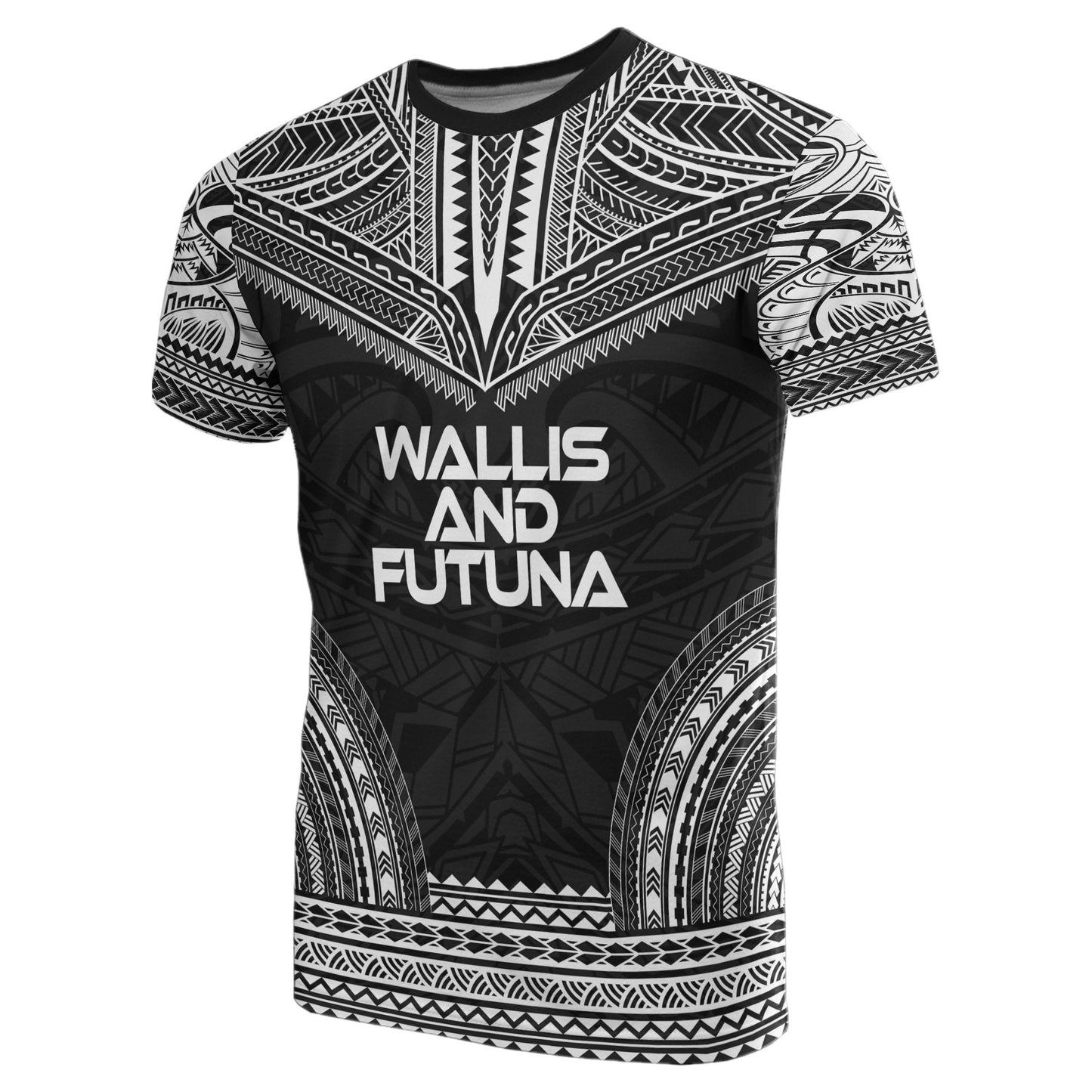 Wallis And Futuna All Over T-Shirt - Wallis And Futuna Coat Of Arms Polynesian Tattoo Style