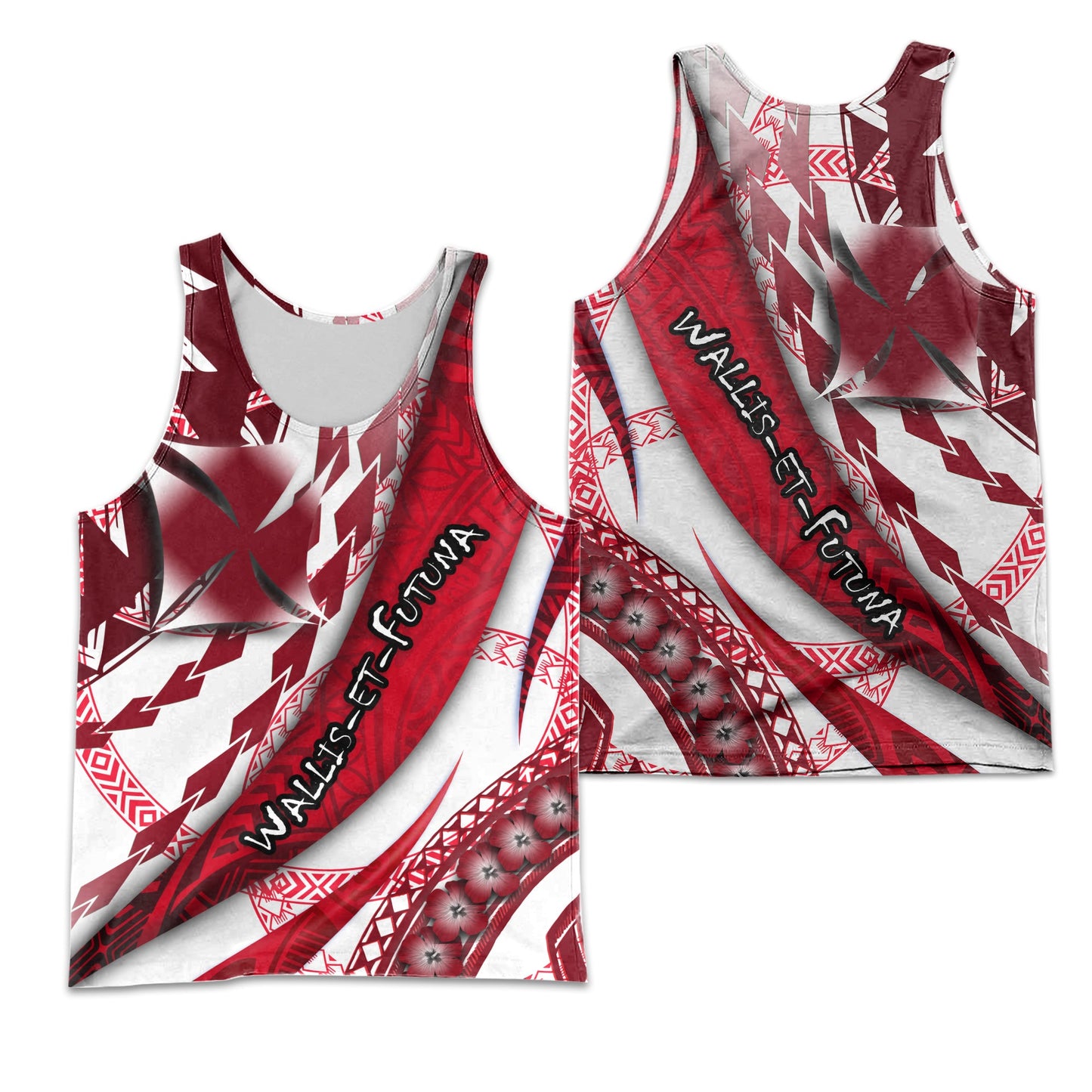 Wallis et Futuna Men Tank Top Artsy Style White