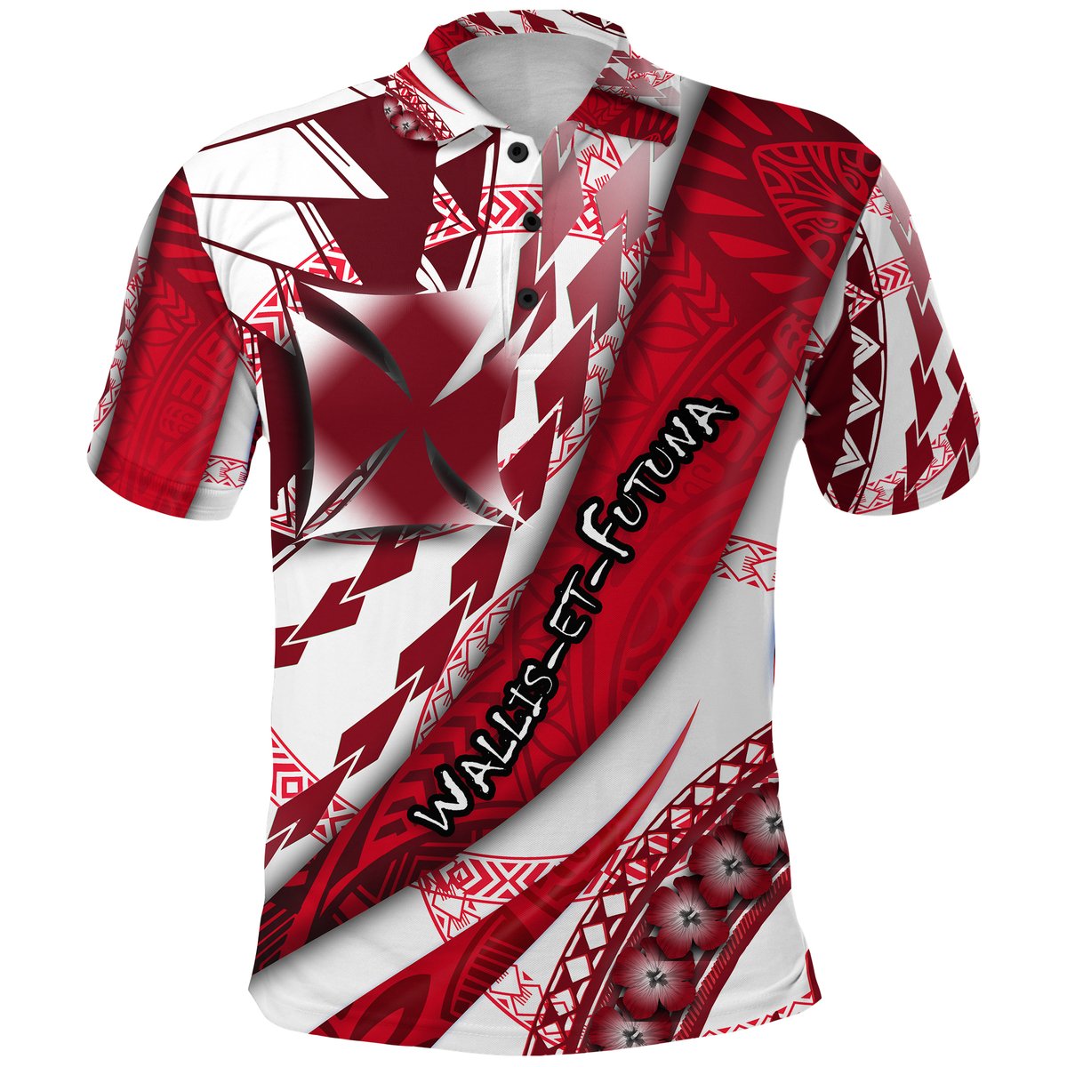 Wallis et Futuna Polo Shirt Artsy Style - White