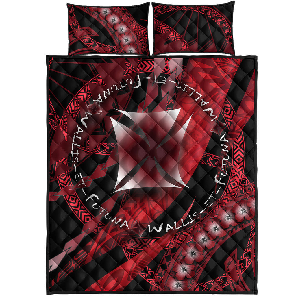 Wallis et Futuna Quilt Bed Set Artsy Style Black