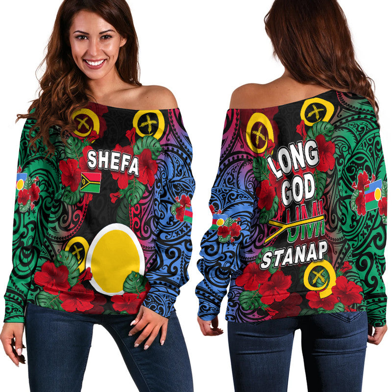 Vanuatu Shefa And Hibiscus Off Shoulder Sweater