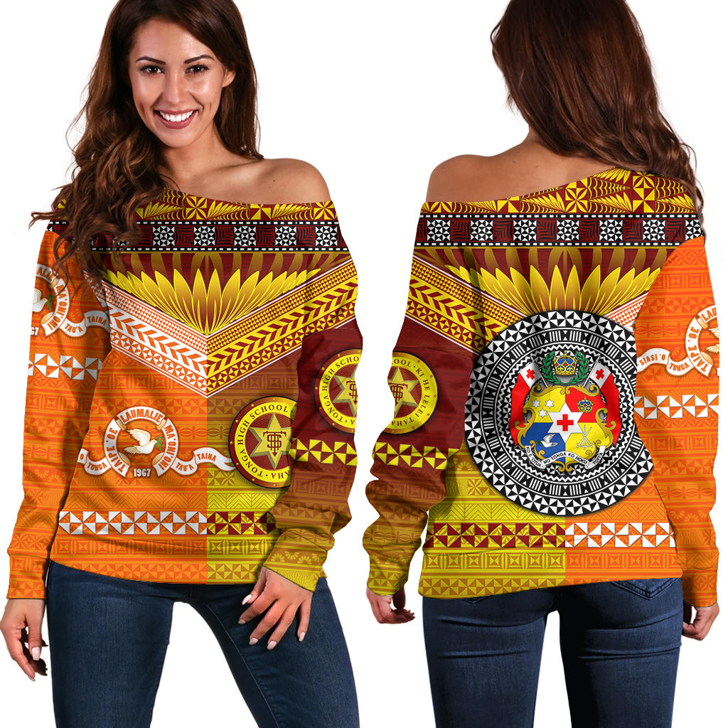 Tonga Tailulu College And Tonga High School Women Off Shoulder Sweater Together Unique Style