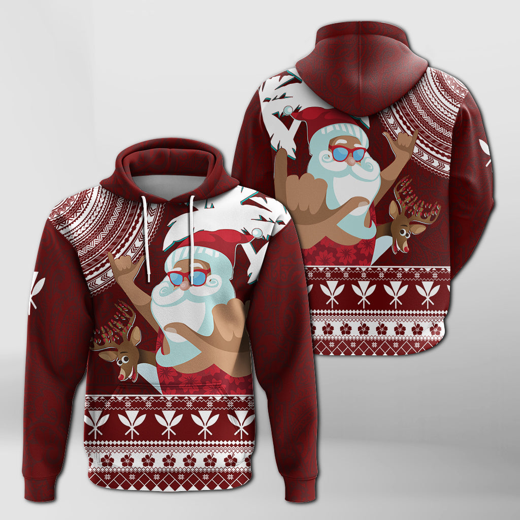 Tropical Christmas Tanned Santa Claus Hawaii Hoodie