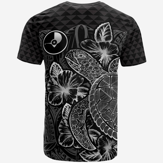 Yap T-Shirt - Yap Flag Turtle Hibiscus Black
