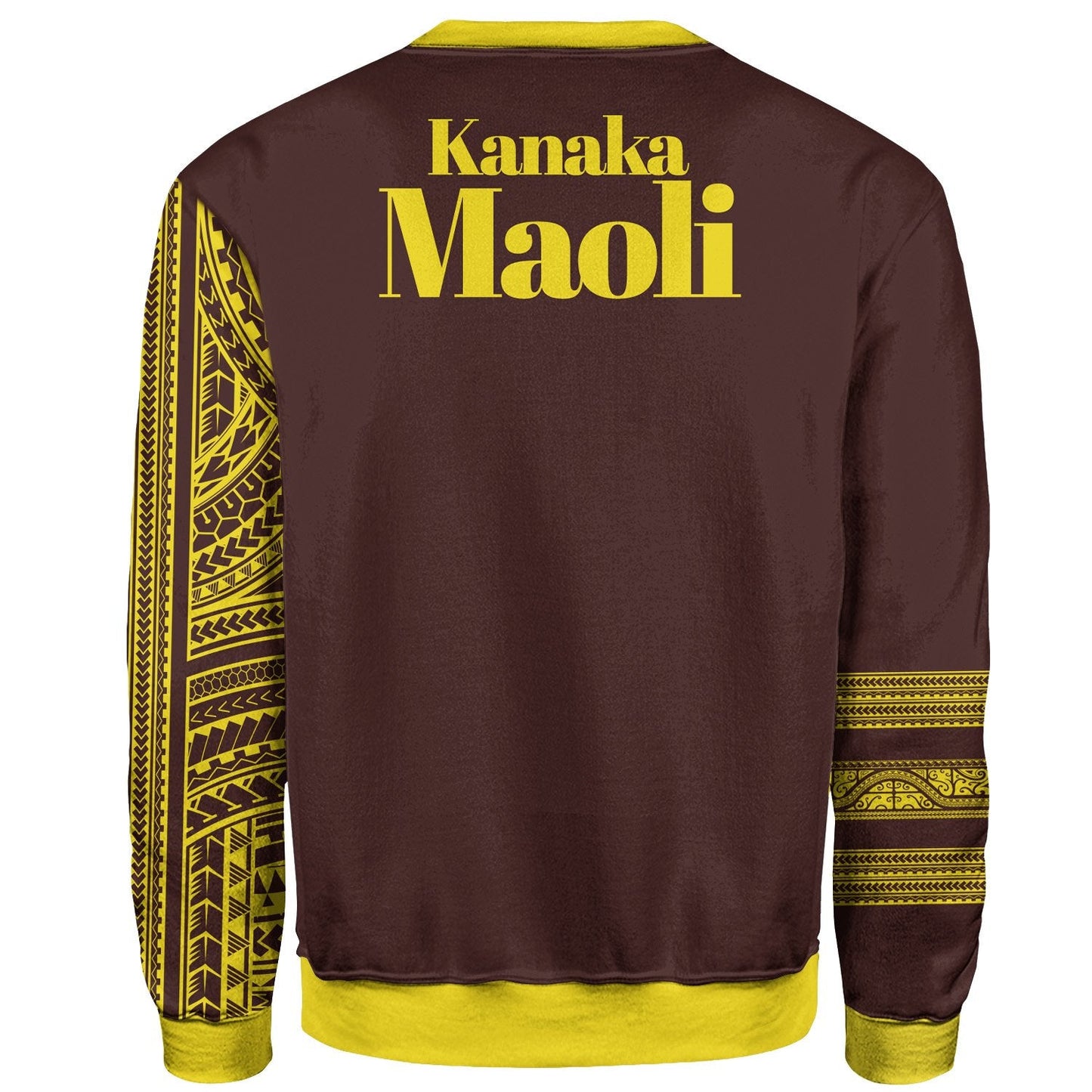 Hawaii Sweatshirt Kanaka Maoli Simple Style Yellow Brown Color